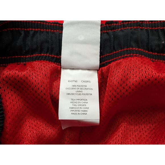 Nike Swim Shorts Red Black White Trunks Lined Men's Size L - Picture 7 of 8